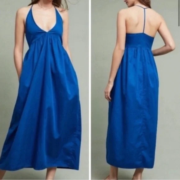 Anthropologie Lacausa Audra dress in cobalt. Size xs. - Picture 1 of 4